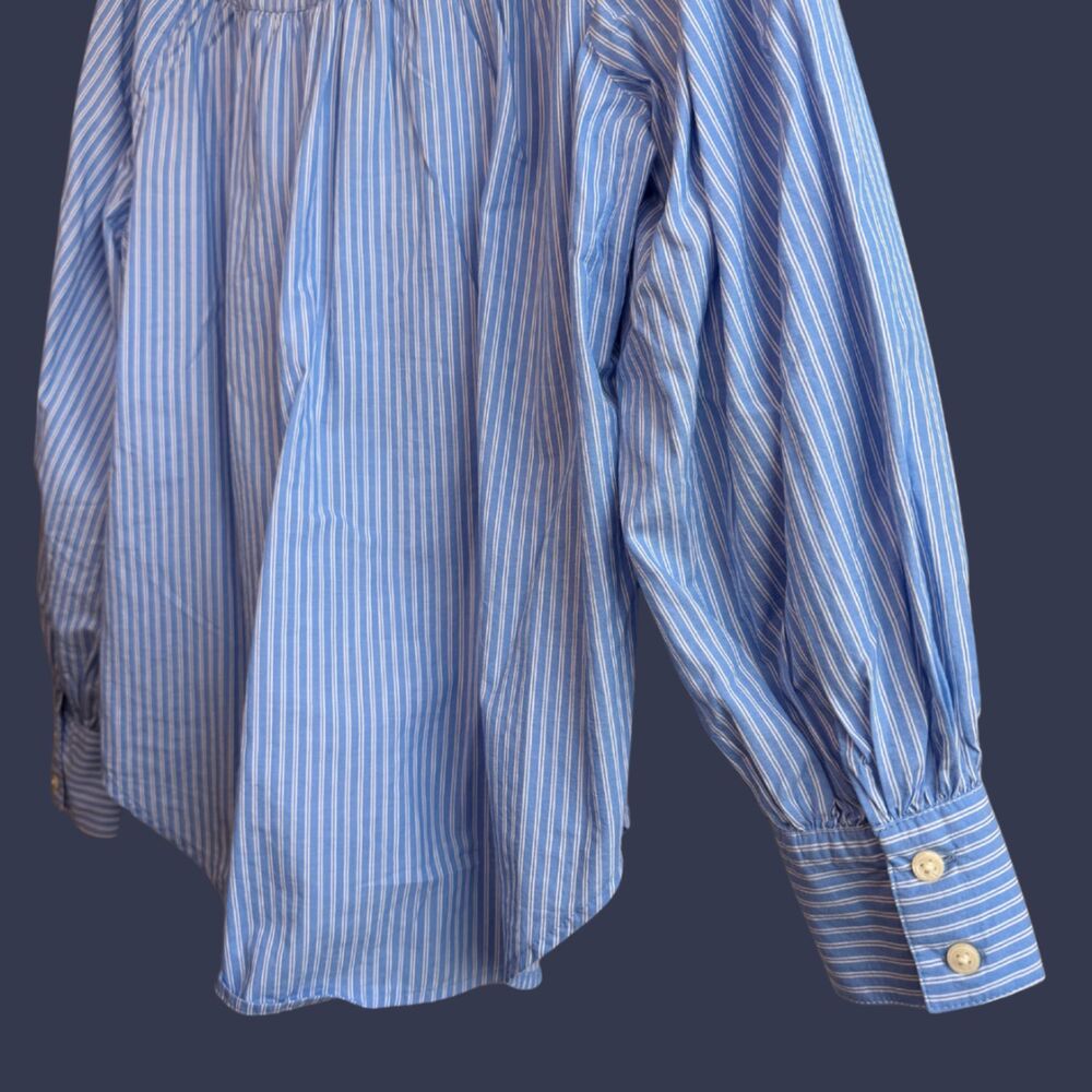 Old Navy Puff Sleeve Striped Henley Blouse - Picture 6 of 7